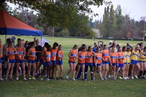 Girls team at the start